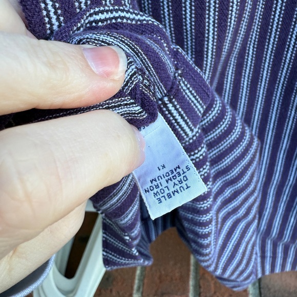 Vintage 90s Y2K Polo Ralph Lauren Purple Striped Collar Shirt Size XL - Picture 8 of 8